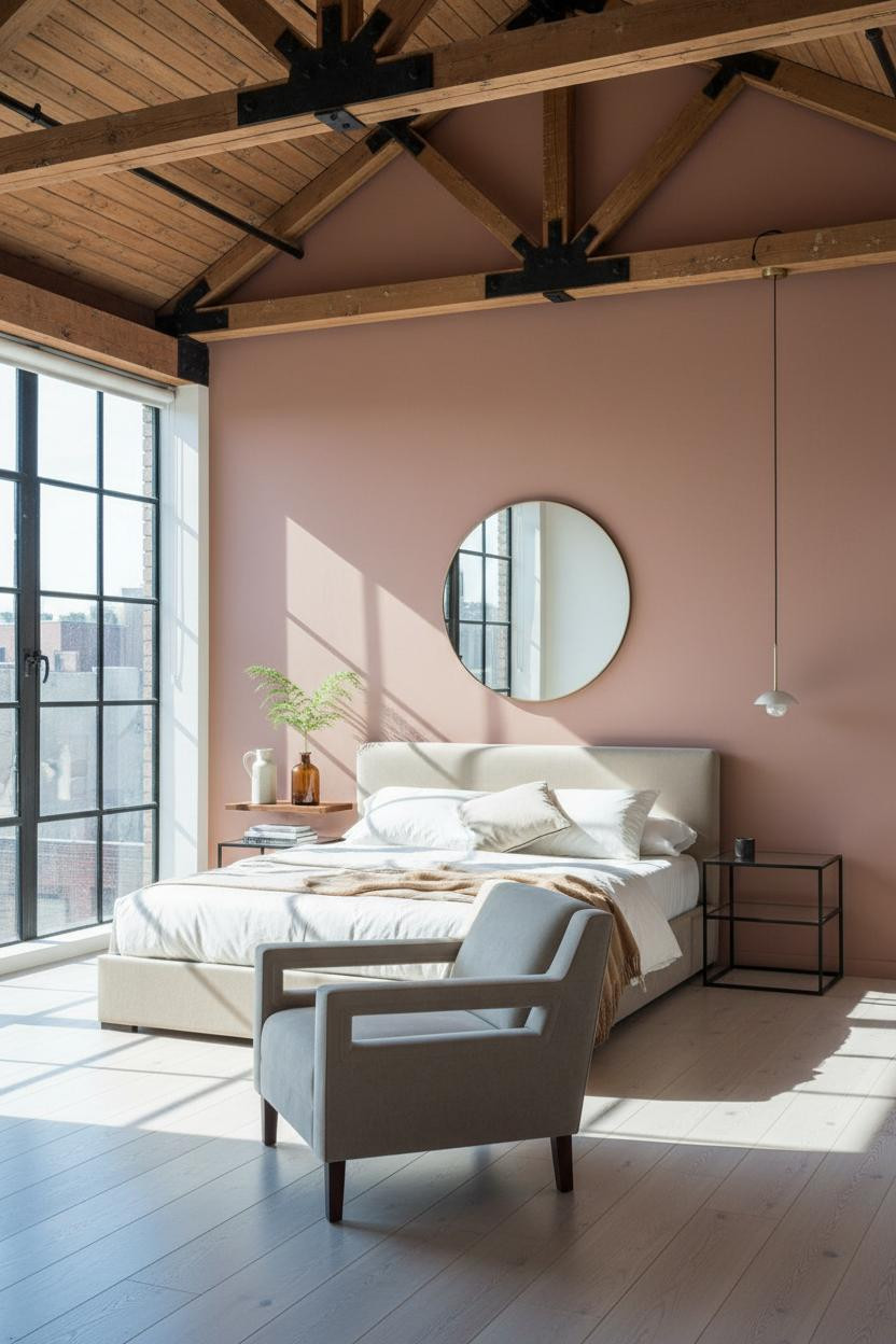 Loft Bedroom Industrial Timber Trusses