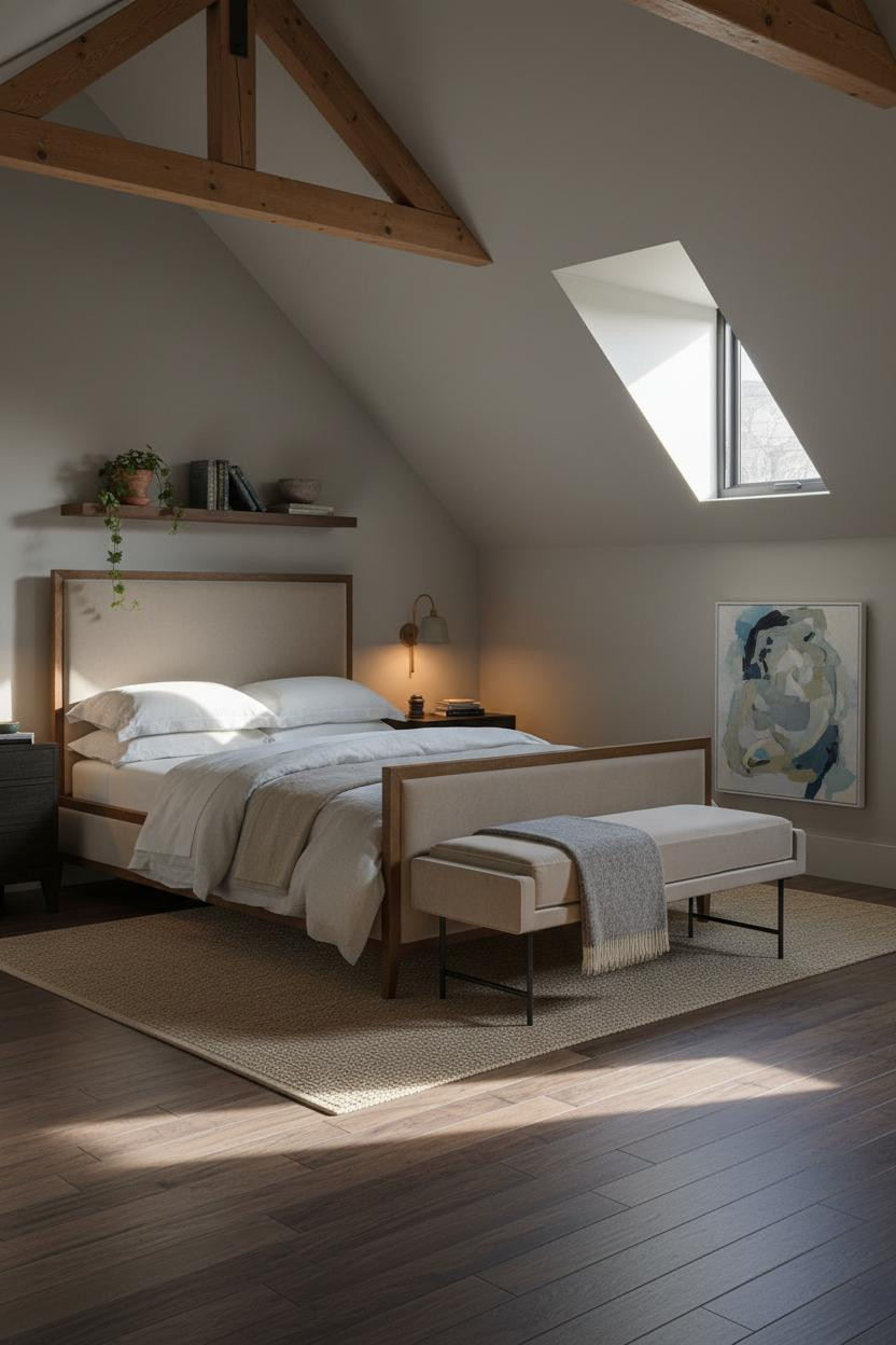 Low Attic Bedroom Modern Guest Room