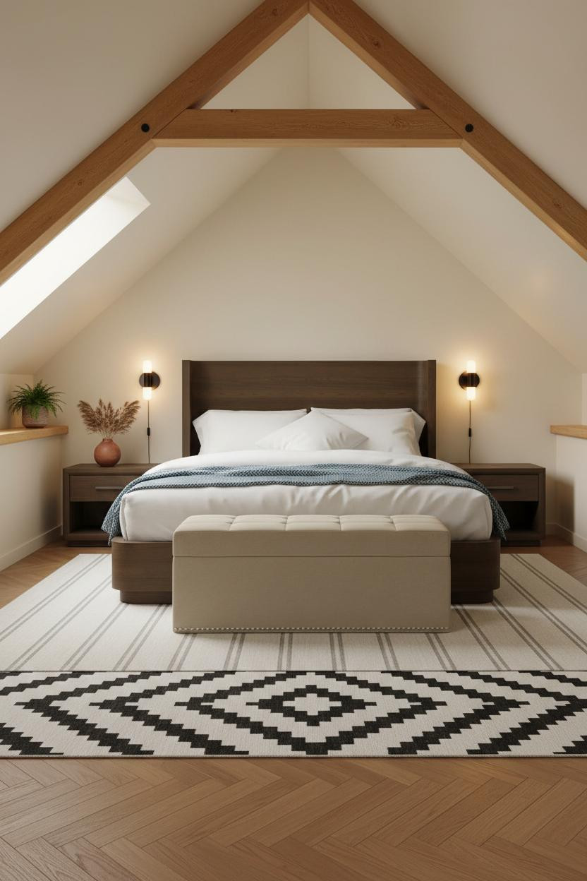 Low Attic Bedroom Modern Guest Room