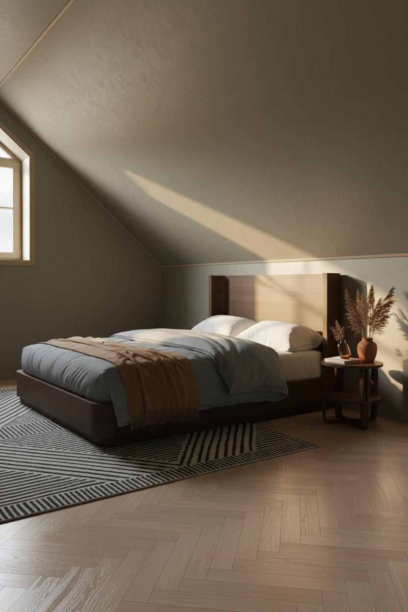 Low Attic Bedroom Slanted Ceiling Window