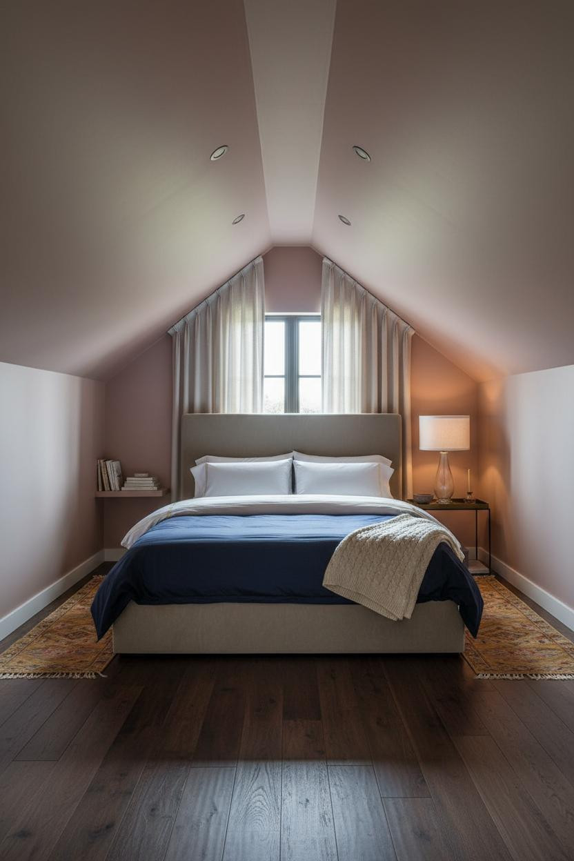 Low Attic Bedroom Slanted Walls Design