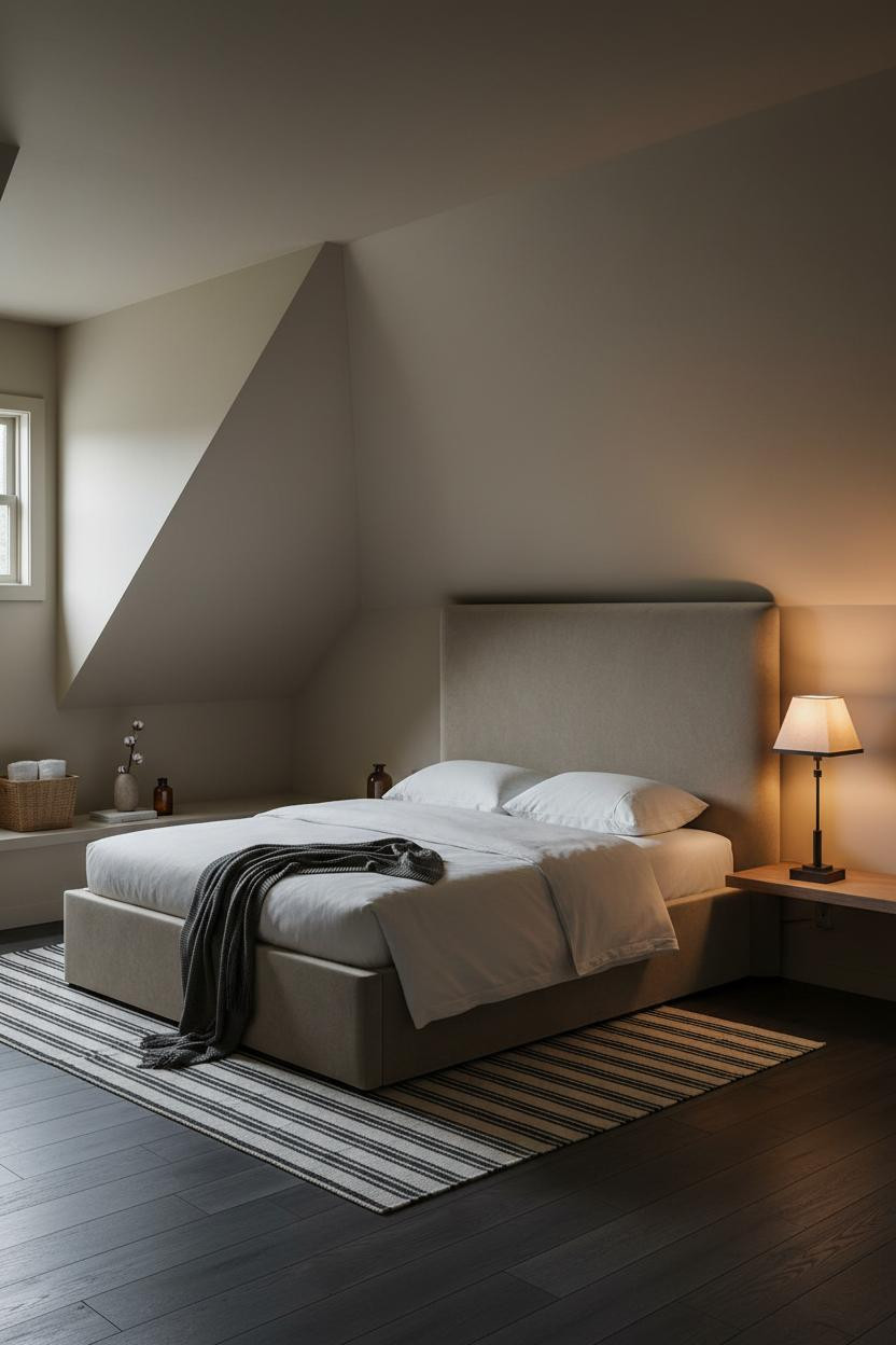 Low Attic Bedroom Slanted Walls Dormer