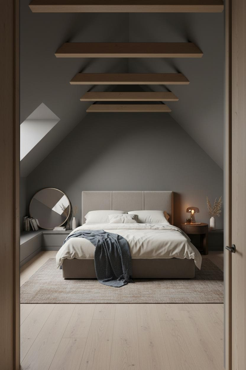 Low Ceiling Attic Bedroom Exposed Beams