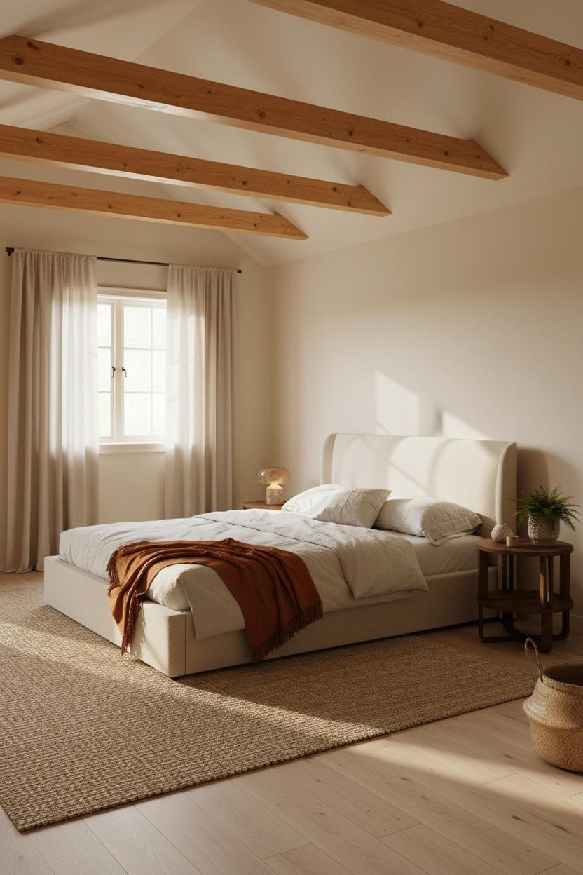 Low Ceiling Attic Bedroom Exposed Beams
