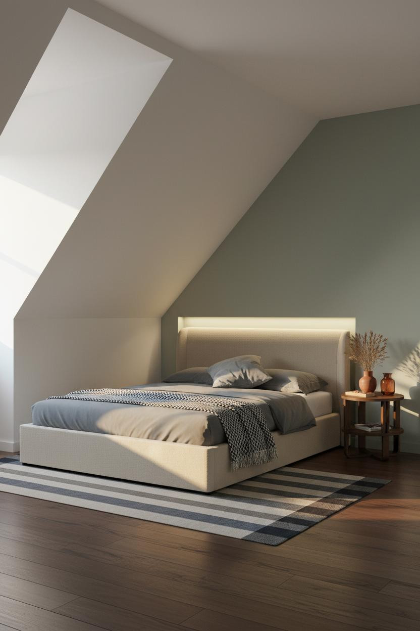Low Ceiling Attic Bedroom Slanted Walls Design