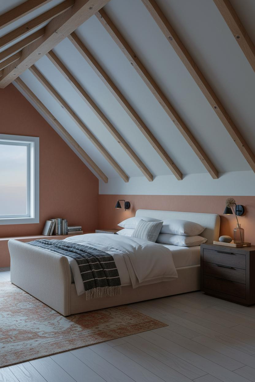 Low Ceiling Attic Bedroom Timber Beams