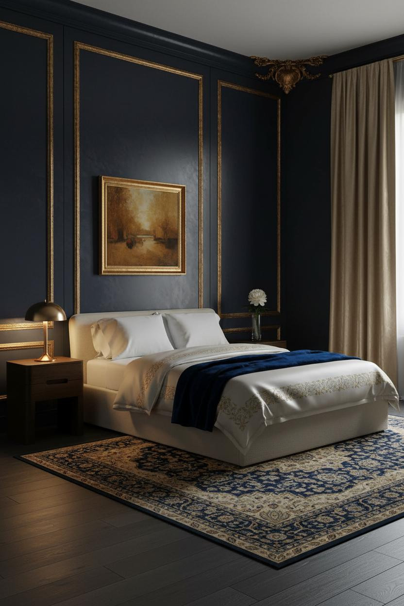 Bright, airy master bedroom with cream bedframe, soft neutral linens, matte brass nightstand, warm wood flooring, and natural window light creating a cozy luxurious retreat.