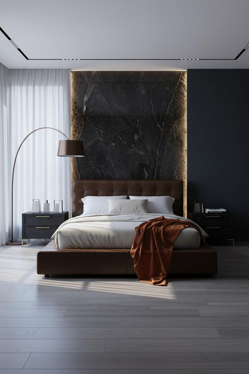 Luxury Black Bedroom Modern Master Suite