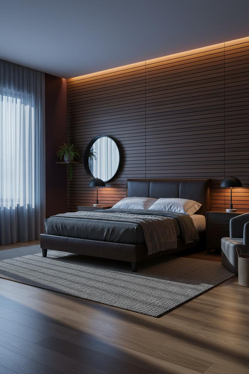 Luxury Black Bedroom Modern Walnut Design