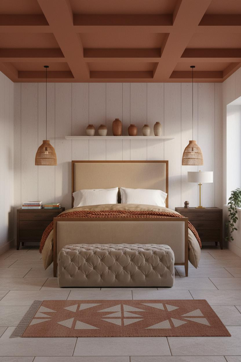 Luxury Kids Bedroom Japandi Terracotta Ceiling