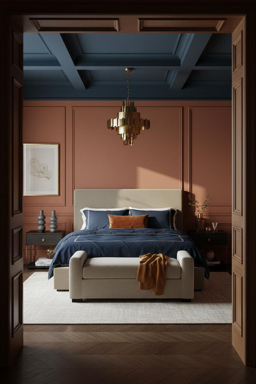 Luxury Kids Bedroom Navy Art Deco Brass