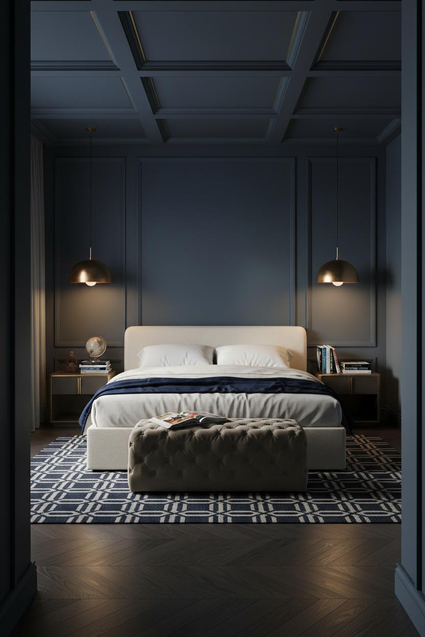 Luxury Kids Bedroom Navy Art Deco Design