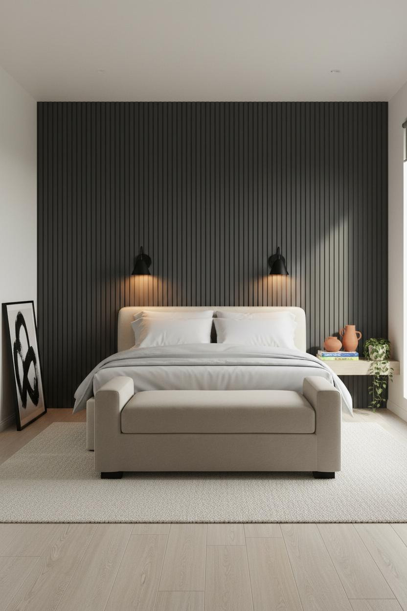 Luxury Kids Bedroom Scandi Charcoal Fluted
