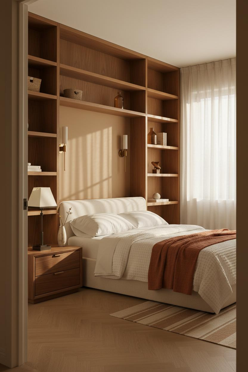 MCM Nightstand Styling Warm Wood