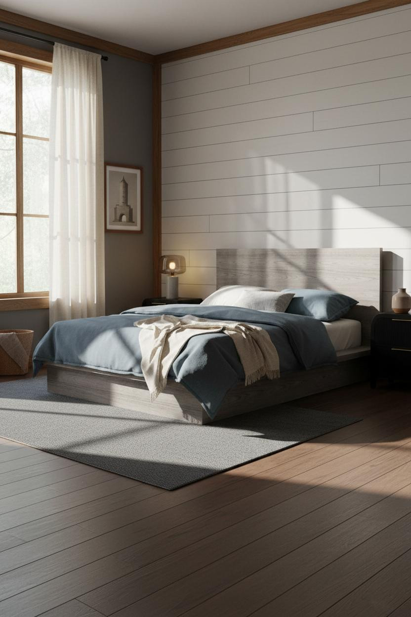 Mens Bedroom Colors Grey Shiplap Walnut