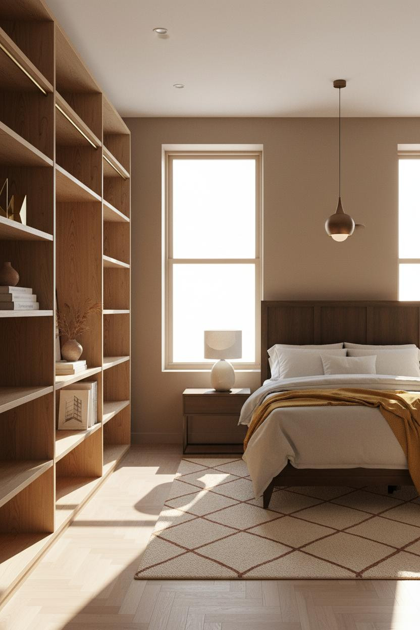 Mens Bedroom Colors Taupe Oak Shelving