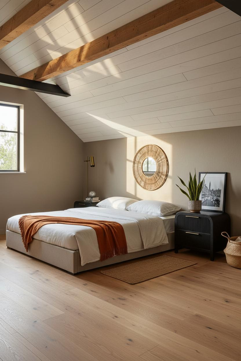 Mezzanine Bedroom Japandi Loft Eaves