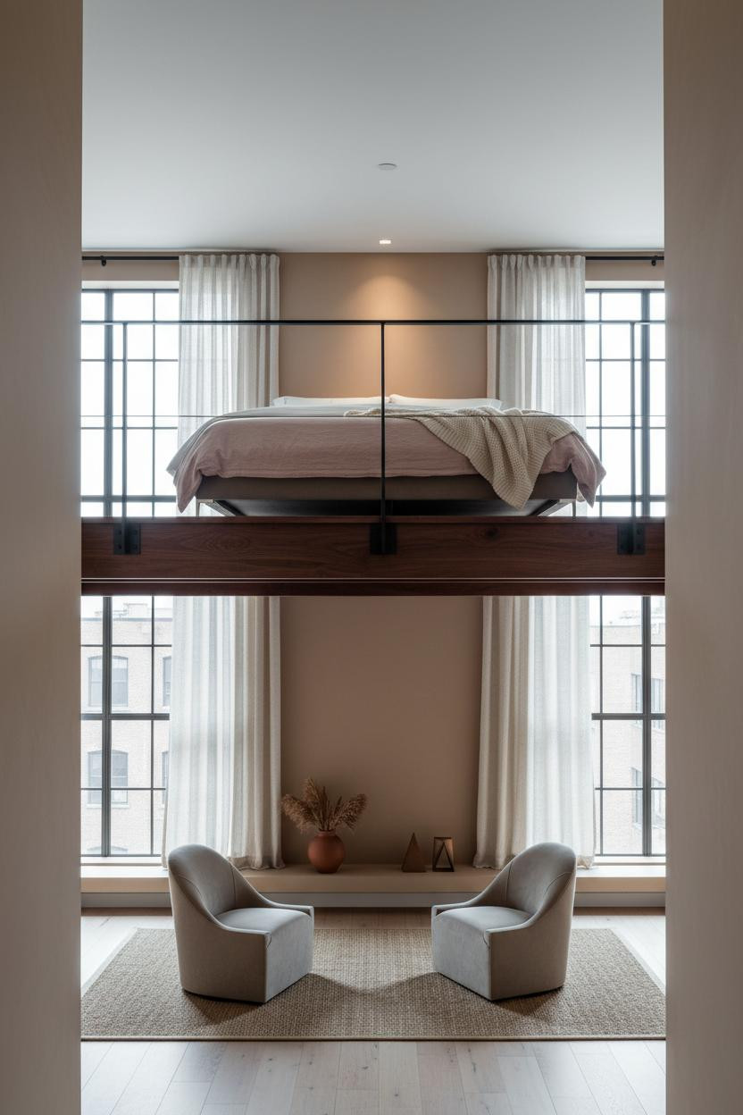 Mezzanine Bedroom Loft Platform Bed Design