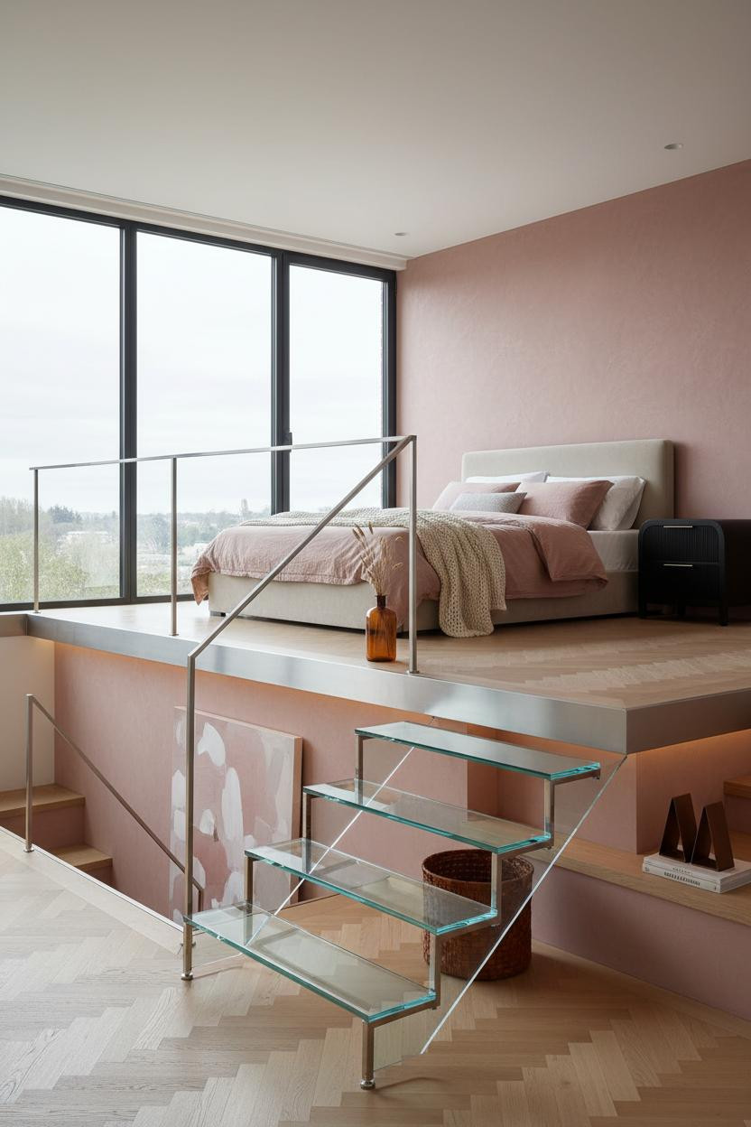 Mezzanine Bedroom Platform Bed Loft Design