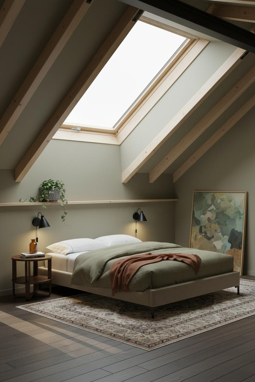 Mezzanine Bedroom Loft Skylight Design