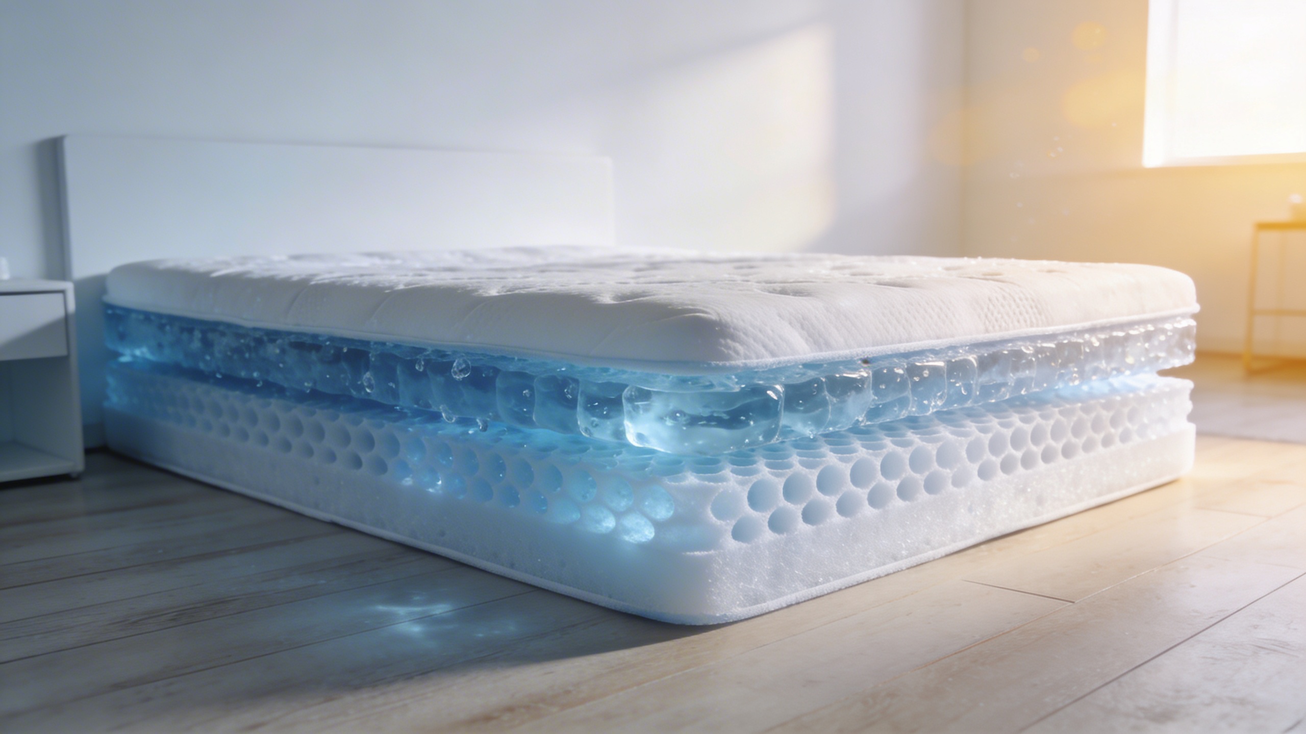 Cooling mattress with breathable gel foam and cooling technology