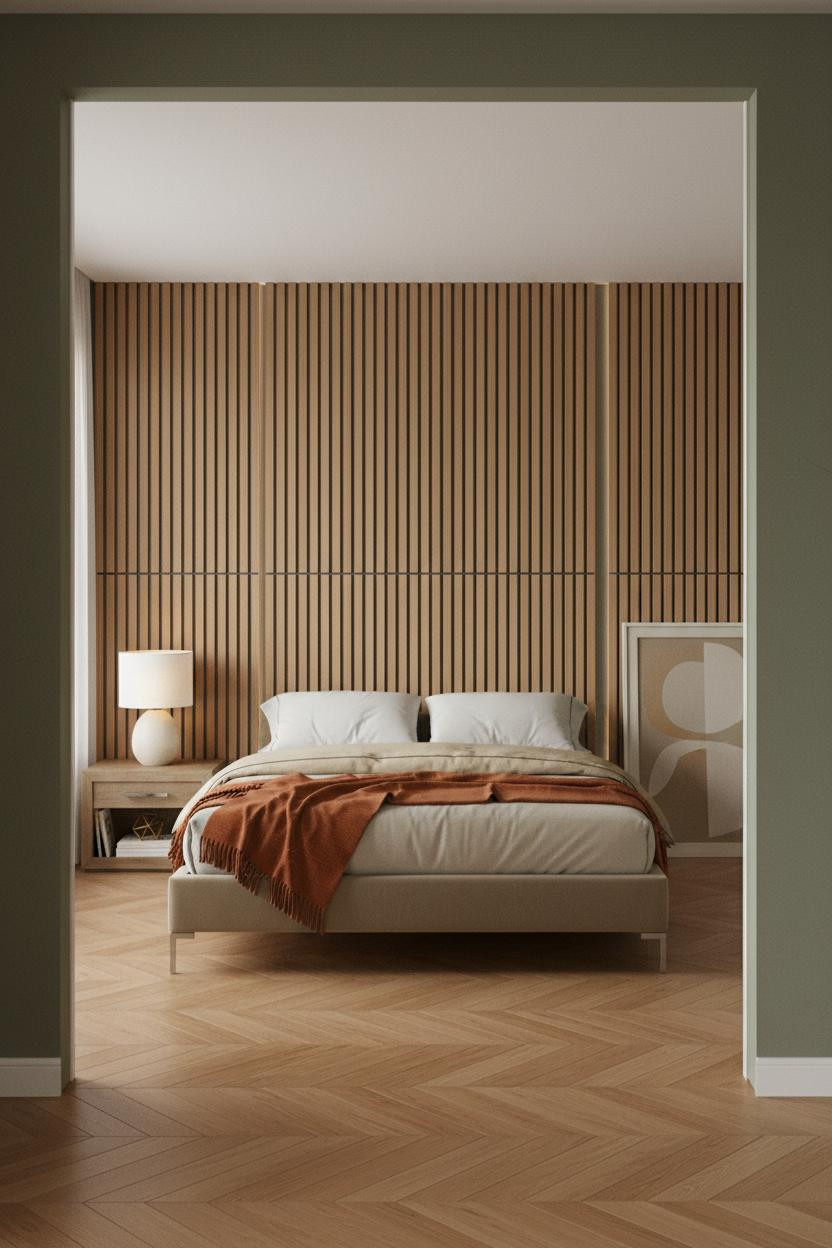 Modern Bed Design Japandi Platform Oak