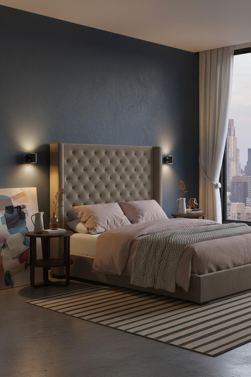 Modern Double Bed Headboard Design