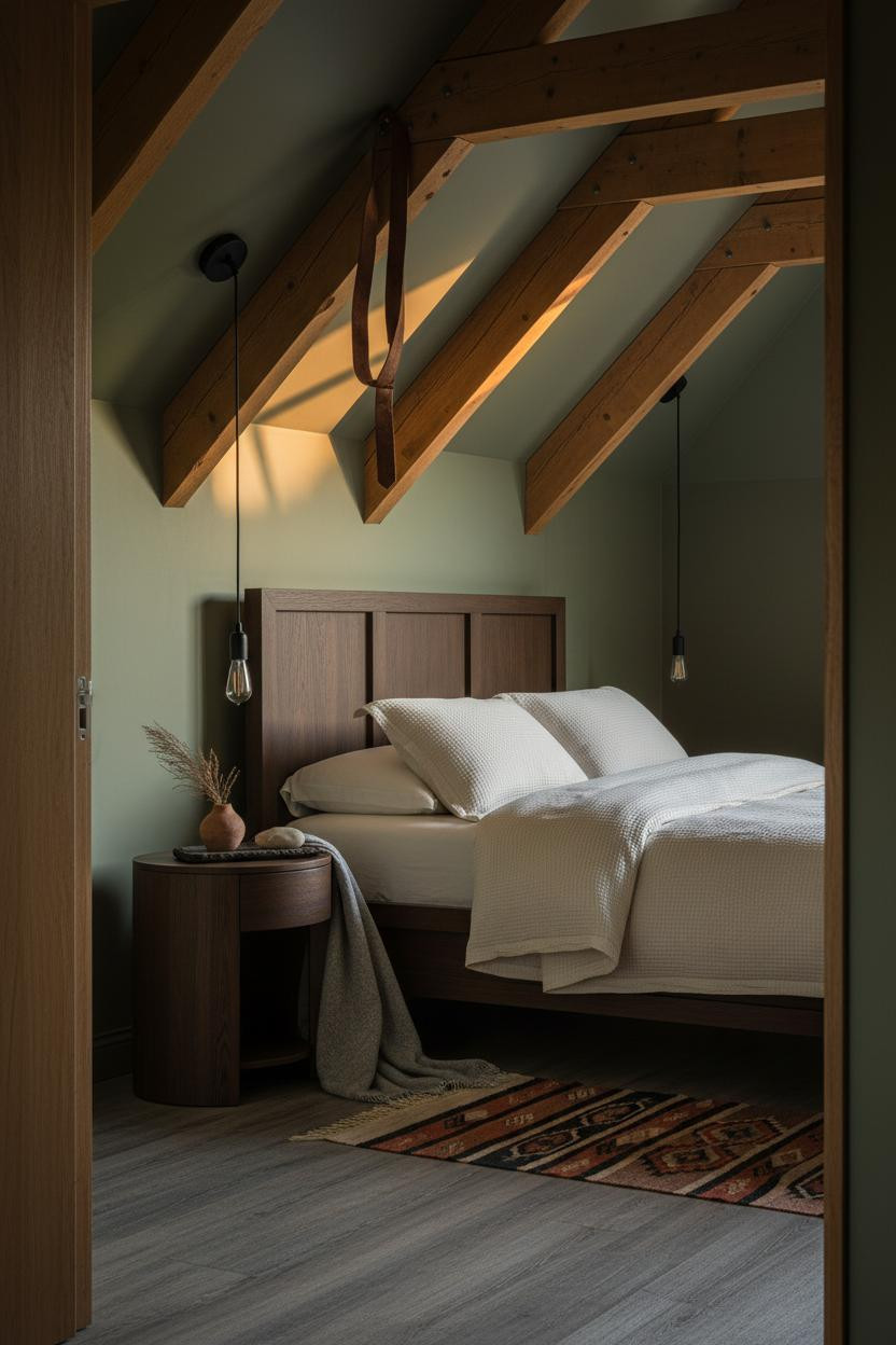Modern Earthy Attic Bedroom Warm Minimalist