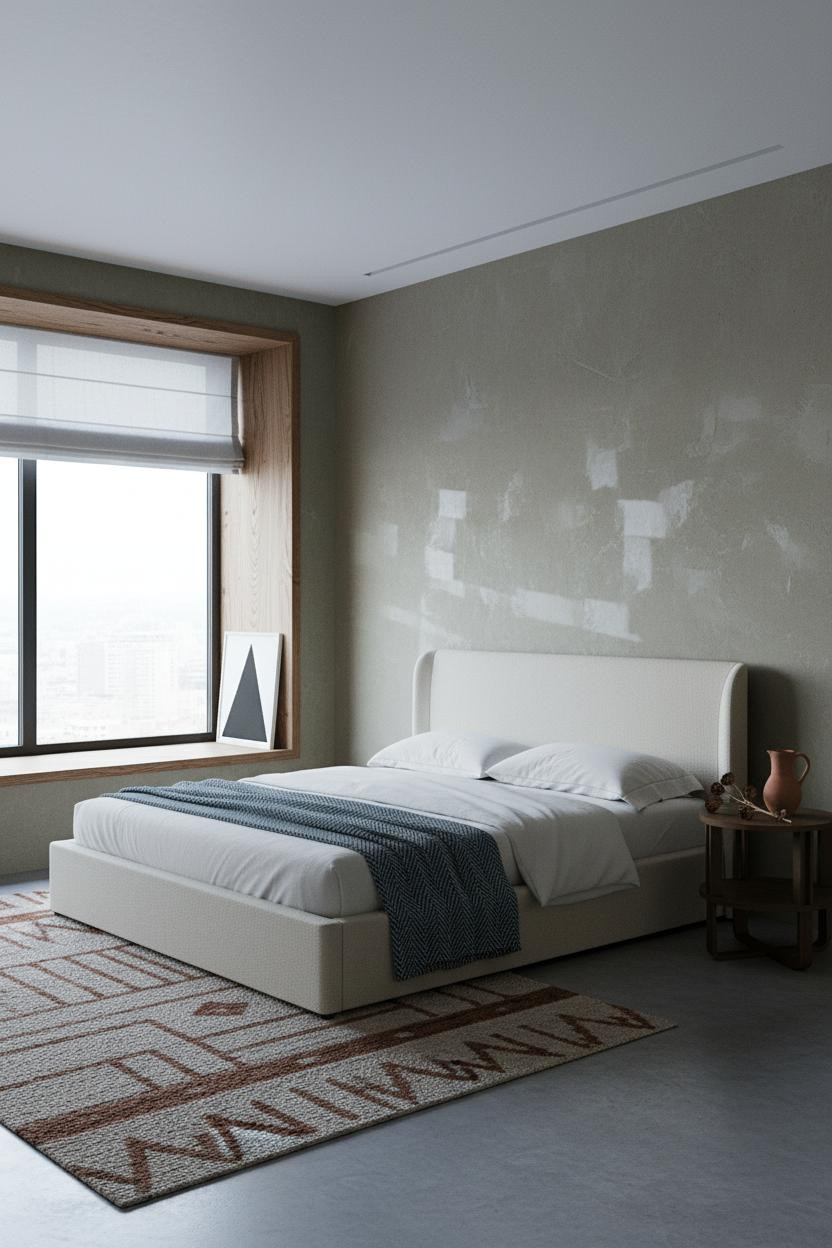 Modern Earthy Bedroom Attic Window Minimalist