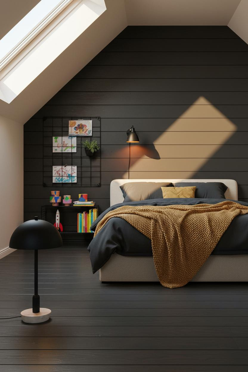 Modern Kids Bedroom Attic Scandi Industrial Design