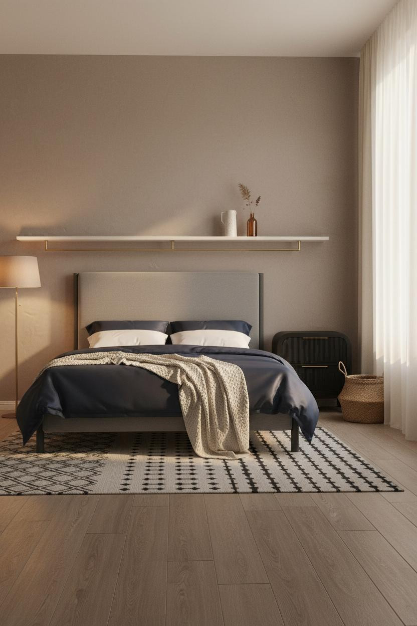 Modern Nightstand Floating Shelf Bedroom