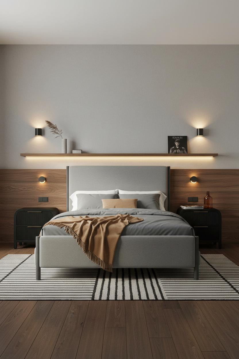 Modern Nightstand Japandi Bedroom Design