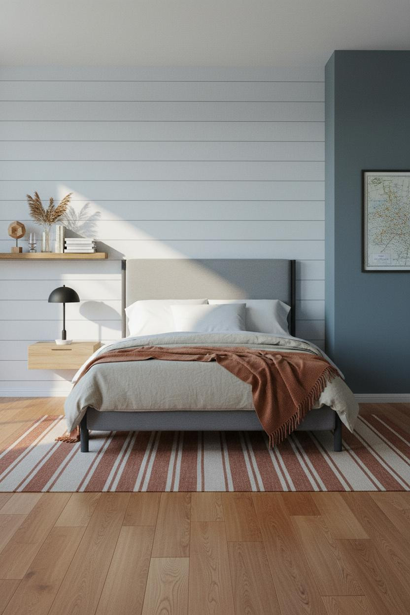 Modern Teen Boy Bedroom Earthy Shiplap