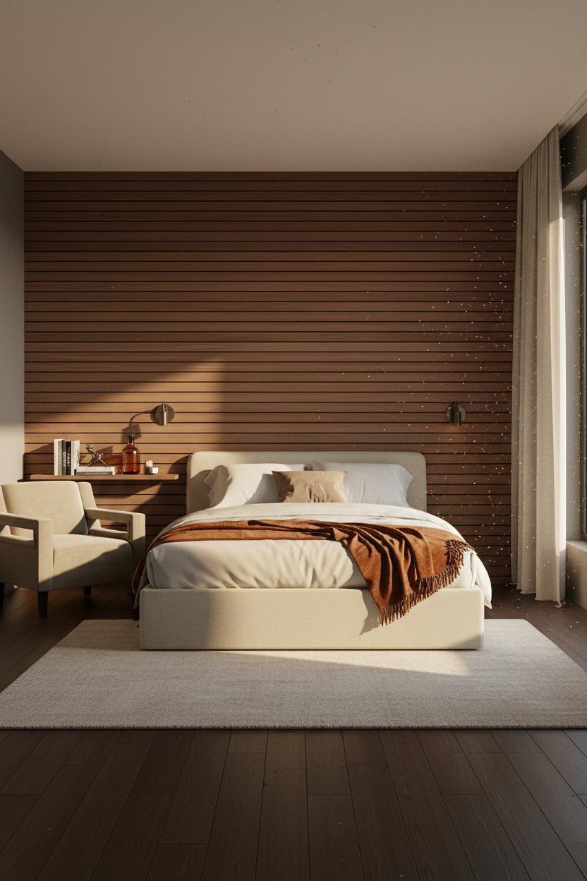 New Bed Designs Japandi Walnut Headboard