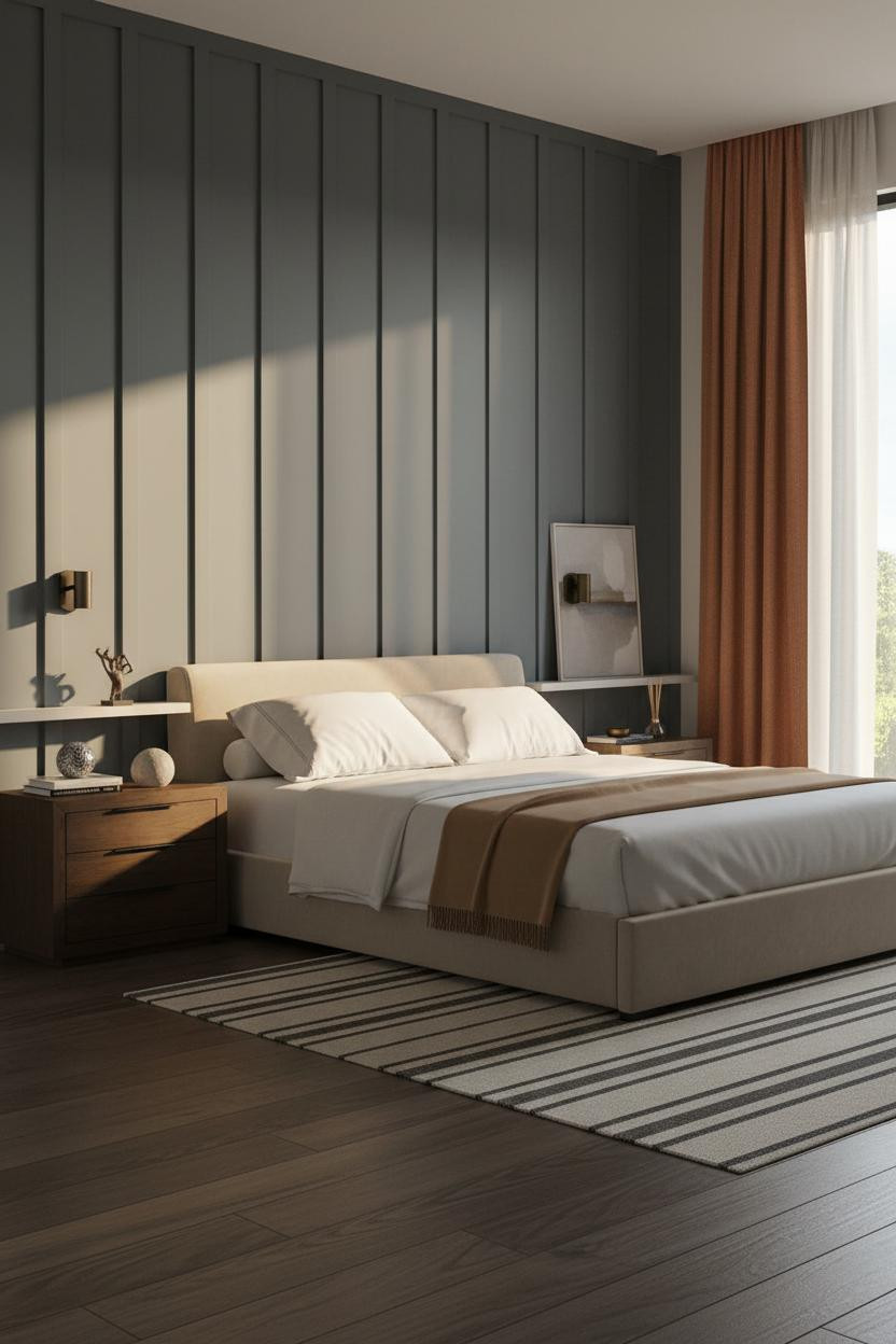 Platform Bed Board Batten Accent Wall