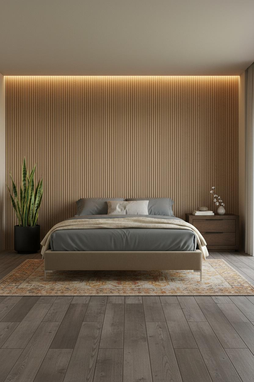 Platform Bed Oak Headwall Minimalist