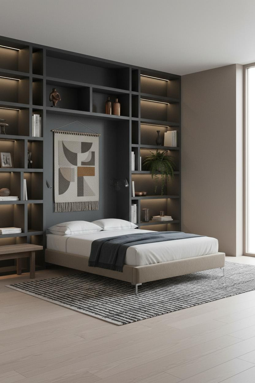 Platform Bed Scandi Modern Headwall