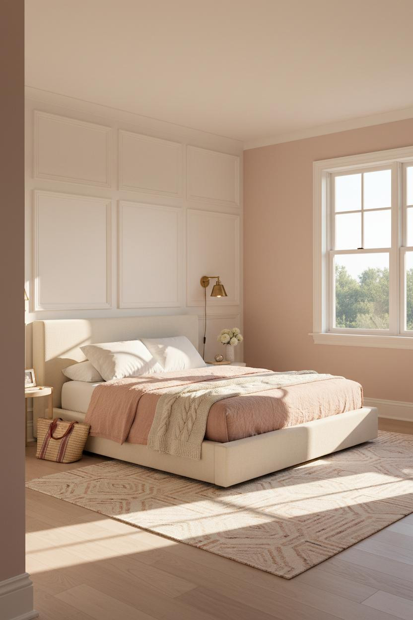 Preppy Teen Bedroom Paneled Molding Brass