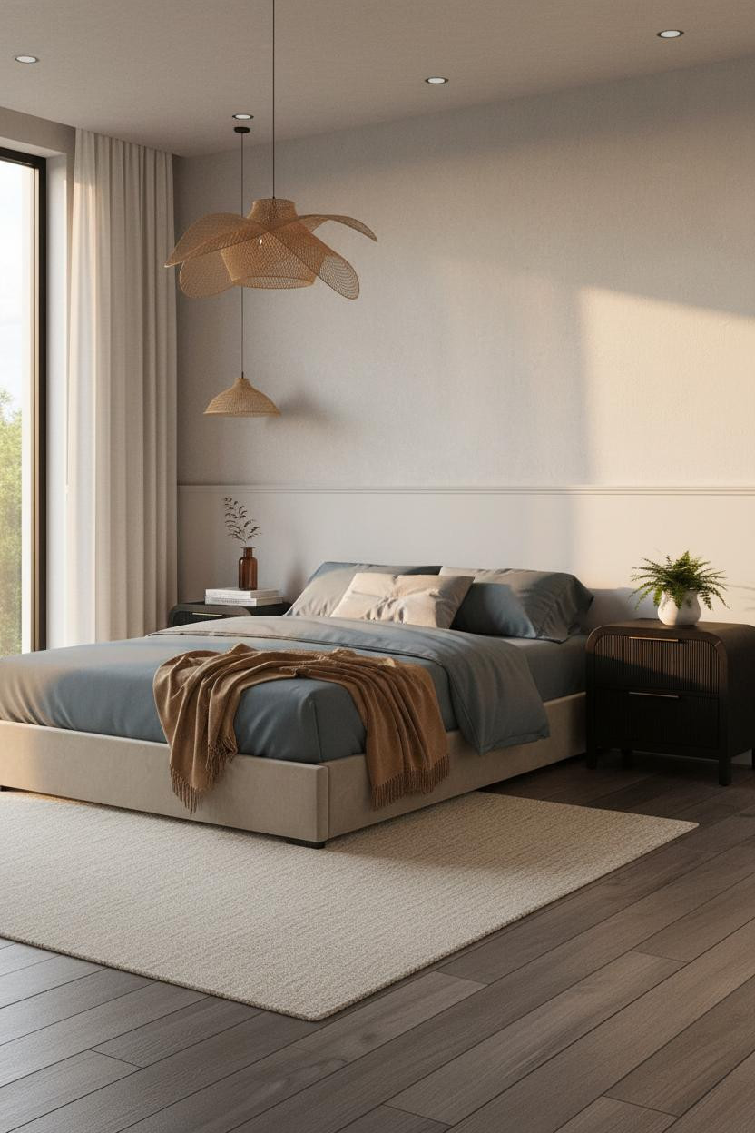 Simple Bedroom Small Rooms Minimalist Wainscoting