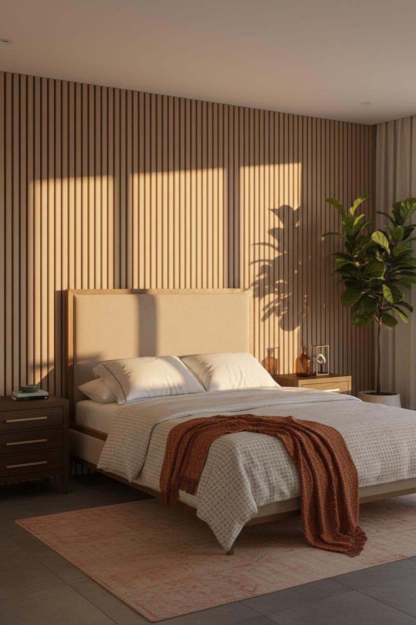 Simple Bedroom Small Rooms Wood Paneling