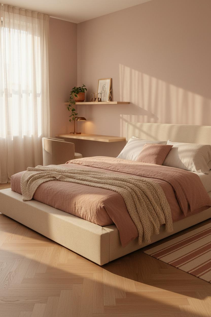 Simple Teen Bedroom Japandi Warm Oak