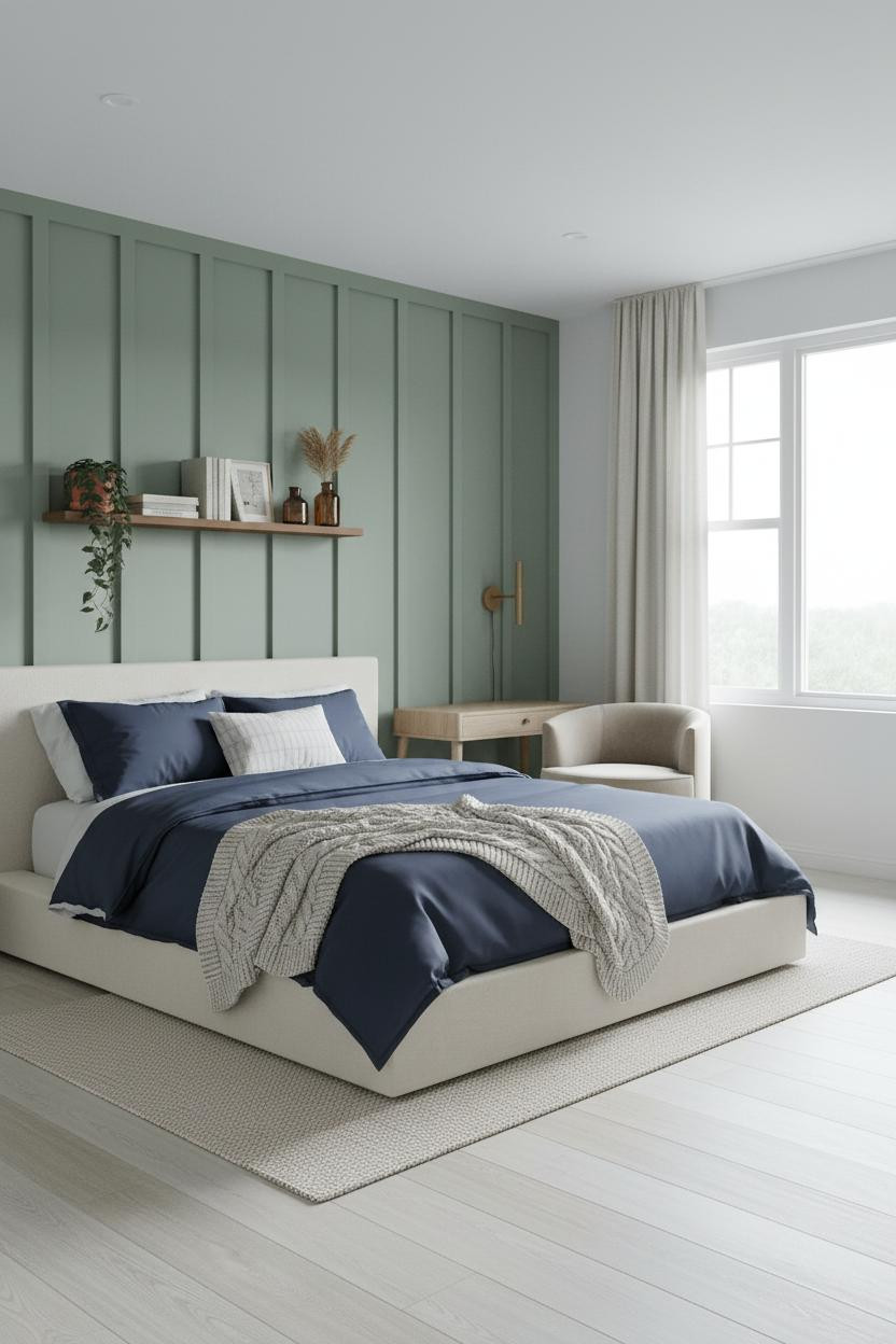 Simple Teen Bedroom Sage Green Minimalist