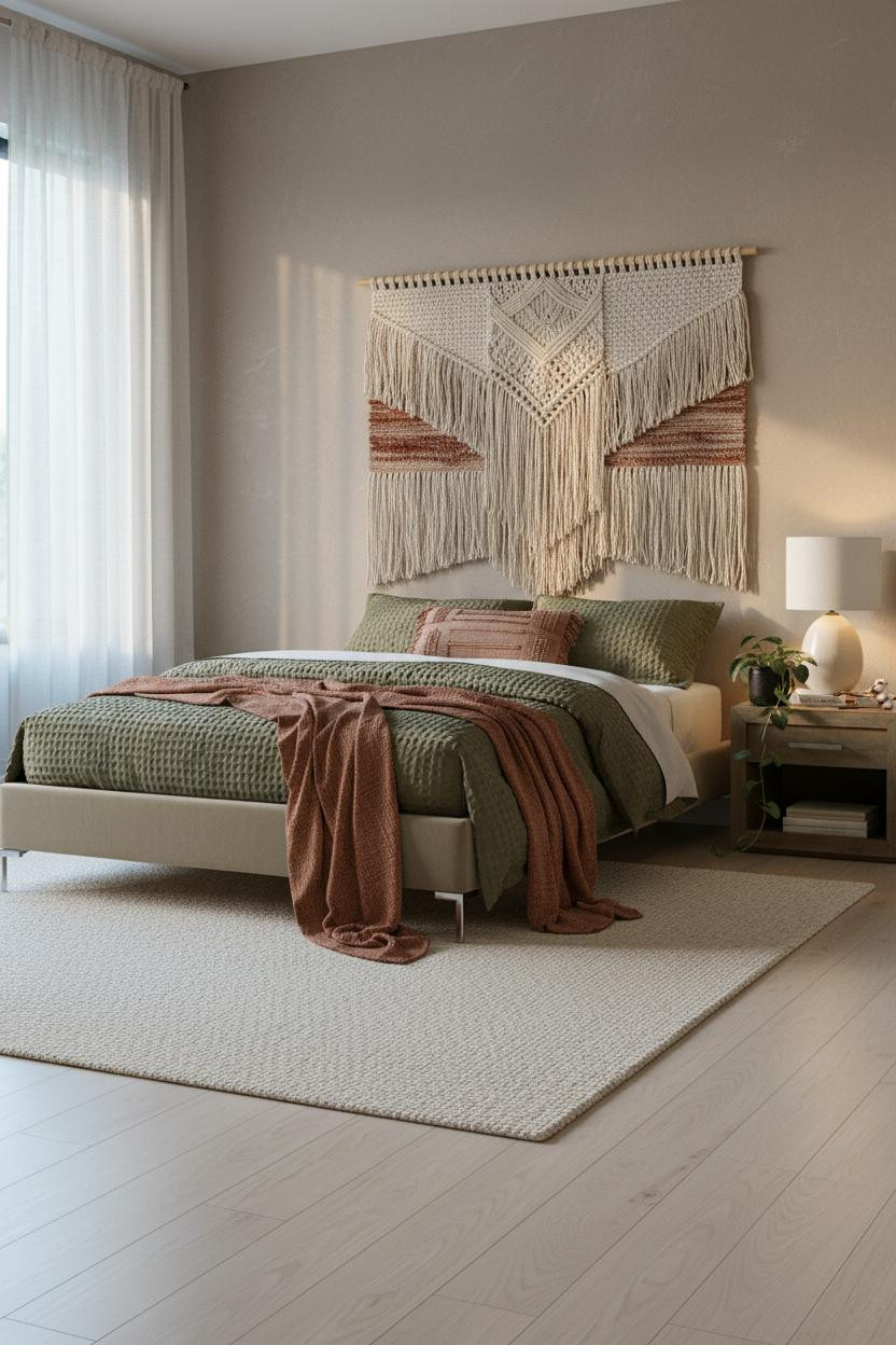 Single Bed Design Boho Platform Bedroom