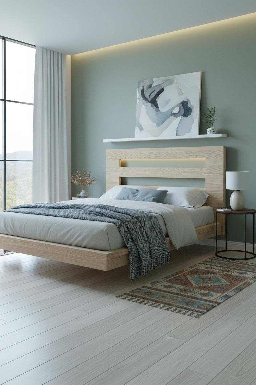 Single Bed Design Coastal Modern Headboard