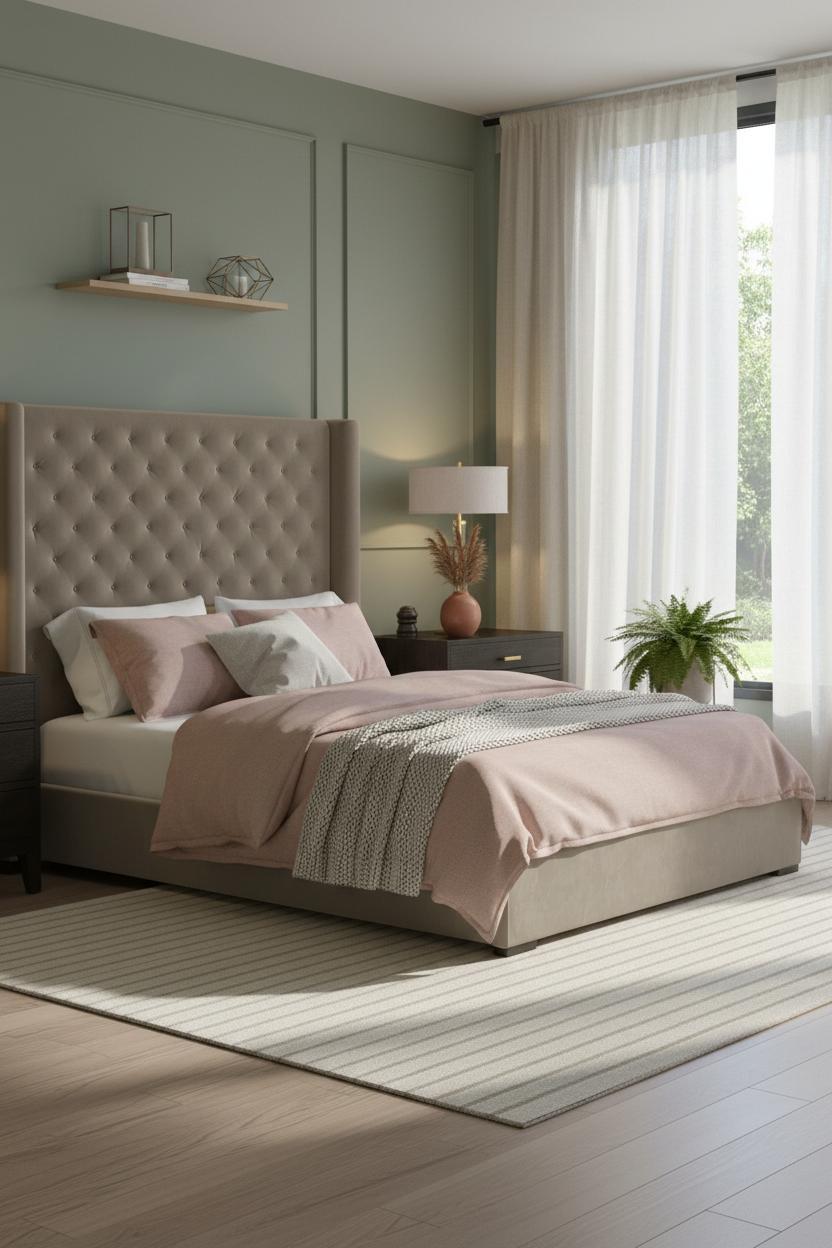 Single Woman Bedroom Sage Green