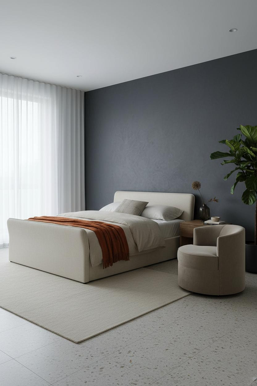 Single Woman Bedroom Moody Transitional