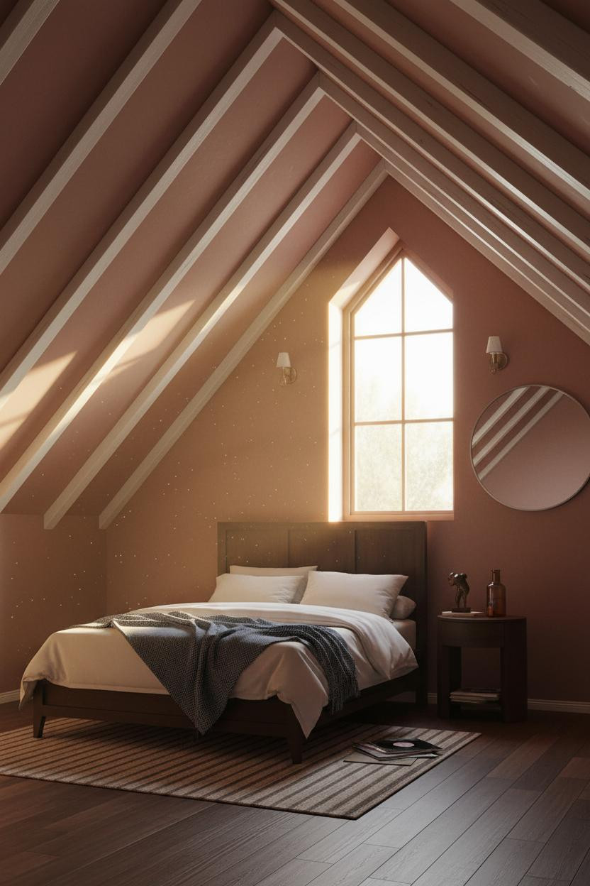 Slanted Ceiling Bedroom Warm Light