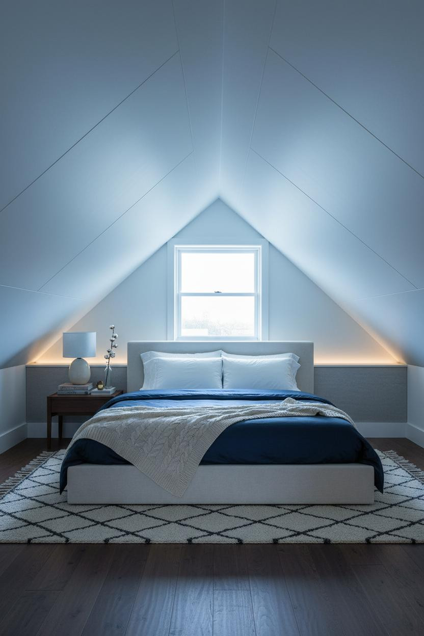 Sloped Ceiling Bedroom Angled Attic Dormer