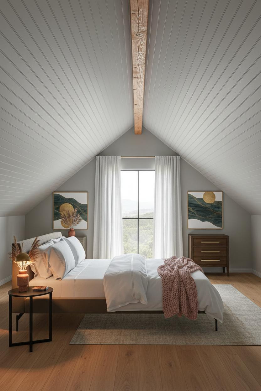 Sloped Ceiling Bedroom Attic Design Ideas