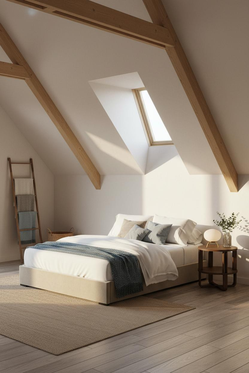 Sloped Ceiling Bedroom Scandi Attic Dormer